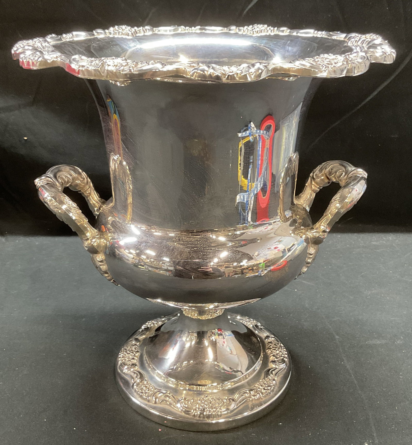 Vintage POOLE Silver Plated Footed Urn USA (1 of 6)