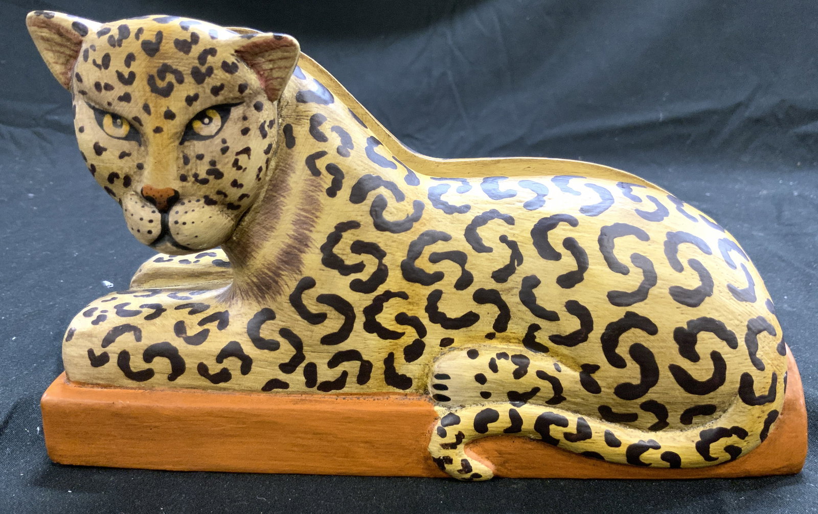 Vtg Hand Painted Wooden Leopard Napkin Holder (1 of 8)