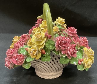 Ceramic Flower Basket Italy