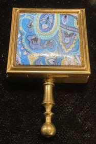 Schildkraut Gold Tn Blue Enamel Pocket Ashtray