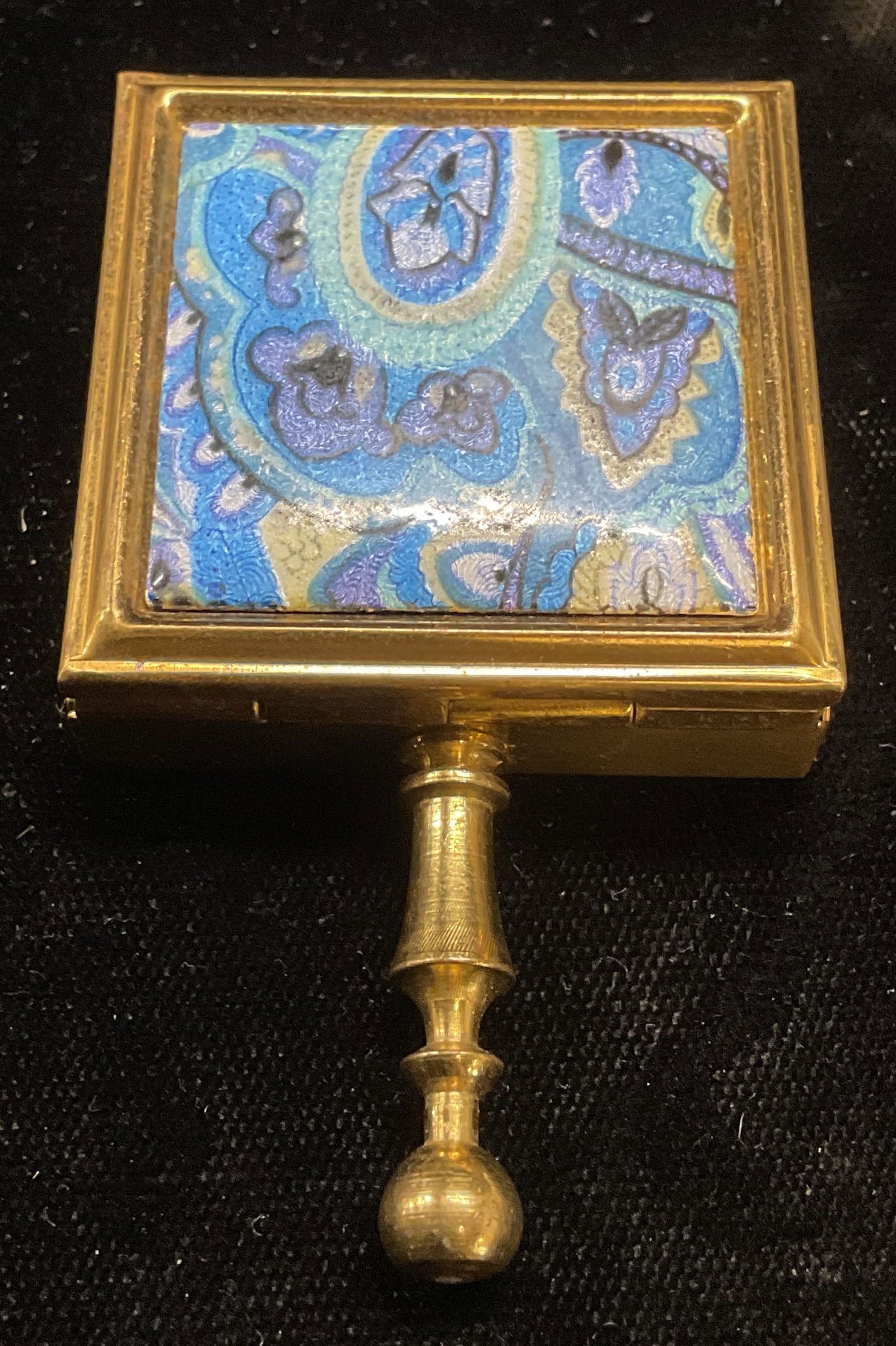 Schildkraut Gold Tn Blue Enamel Pocket Ashtray (1 of 6)