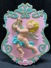 Signed Ellie Haggerty Sweet Cherub Carousel Panel