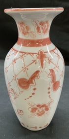 Cardinal Hand Painted Floral Ceramic Vase