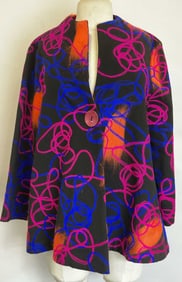 Joseph Ribkoff Black Abstract Embroidered Jacket