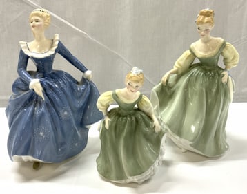 3 ROYAL DOULTON Fair Maiden Figurines ENGLAND