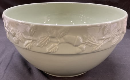 Green Ceramic Acorn Serving Bowl