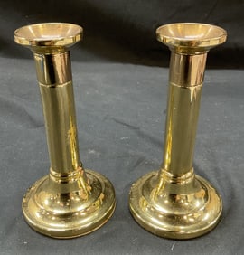 2 Forged in Baldwin Brass Candle Holders USA