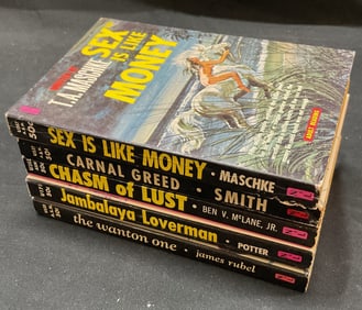 Group 5 1960s Pulp Erotica Books