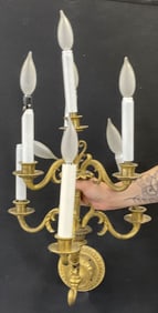 Six Arm Continental Gilt Bronze Sconce