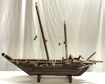 Vintage Wooden Model Ship