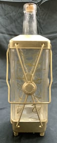 Vtg Metal & Gls Bottle Lantern Music Box JAPAN