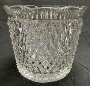 Indiana Glass Vntg Diamond Point Jardiniere