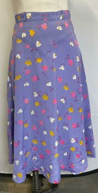 Veronese Purple Floral Patterned Midi Skirt Italy
