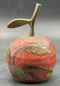 Vintage Enameled Metal Apple Form Bell