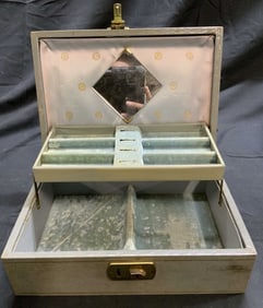 Vintage Jewelry Box W Hinged Lid