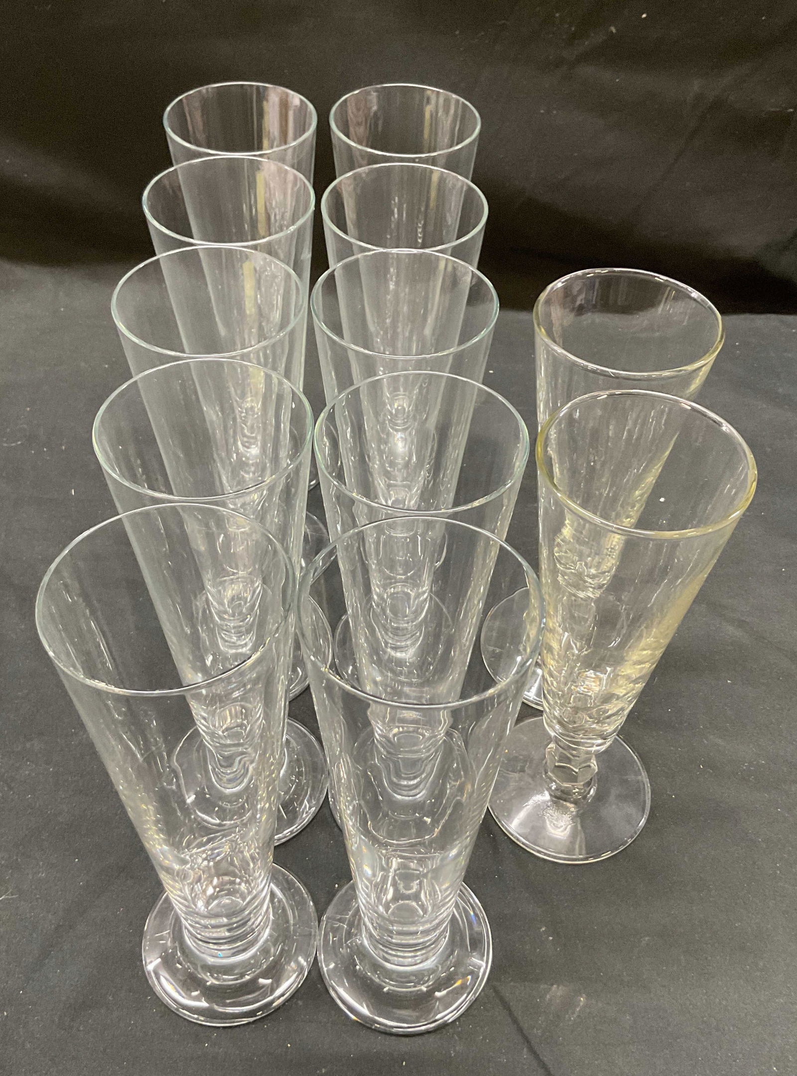 Set 12 Fluted Clear Crystal Glass Cups (1 of 9)