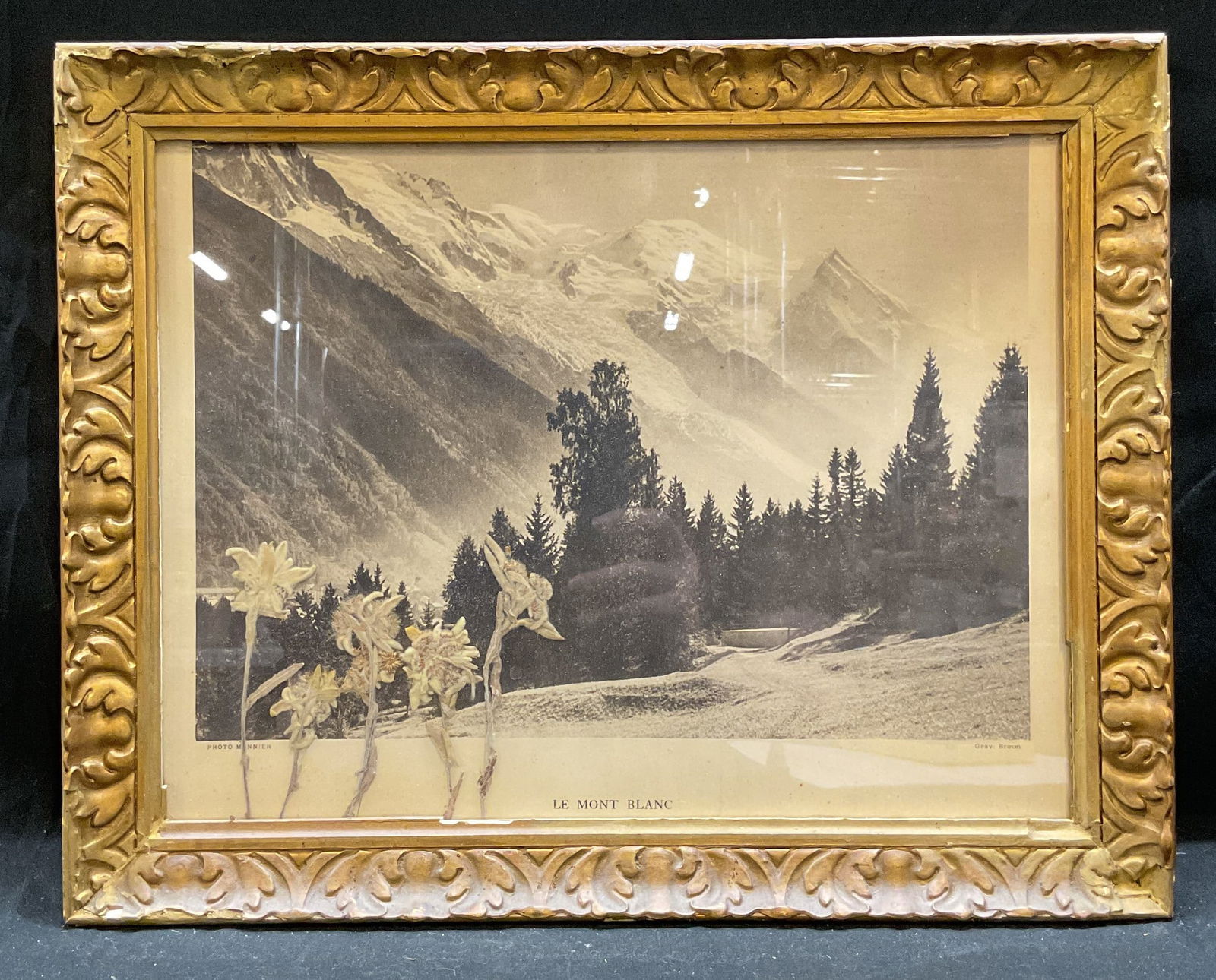 Framed Le Mont Blanc Alps Photogravure (1 of 5)