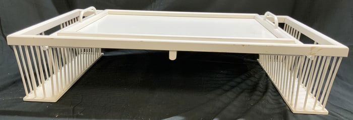 Vintage White Toned Wooden Bed & Breakfast Tray