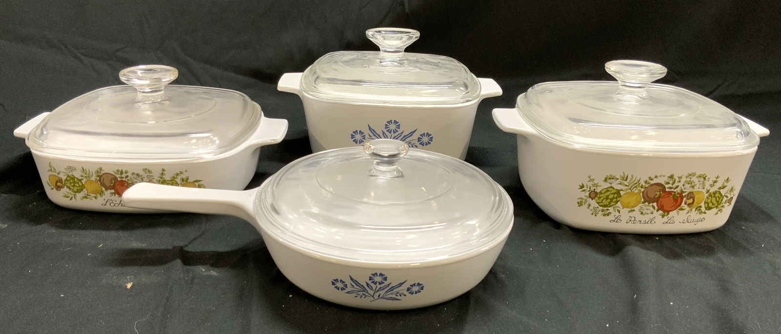 Lot 4 CORNINGWARE Dishes W Glass Lids (1 of 8)