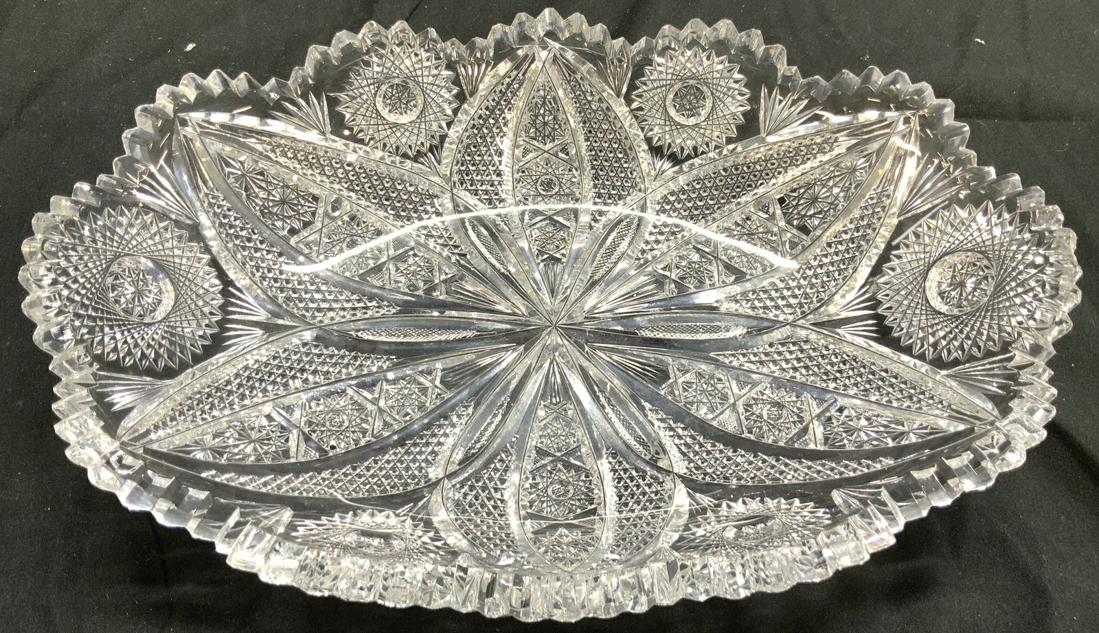 Vntg Brilliant Cut Crystal Toothed Rim Serv Dish (1 of 8)