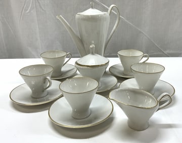 14 HUTSCHENREUTHER Porc Gold Teapot Set GERMANY