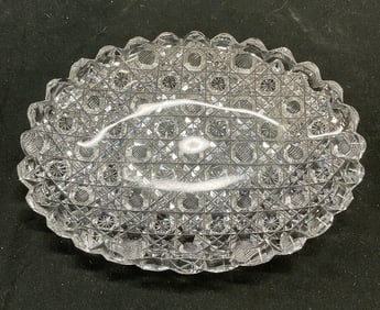 Antique EAPG Overall Hob Cut Glass Dish
