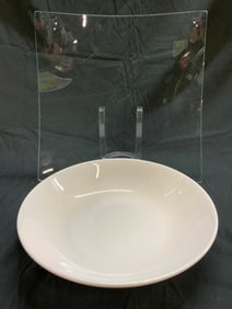 LA PRIMULA Porc Bowl ITALY & Glass Centerpiece