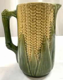MCCOY Vintage Ceramic Majolica Corn Pitcher