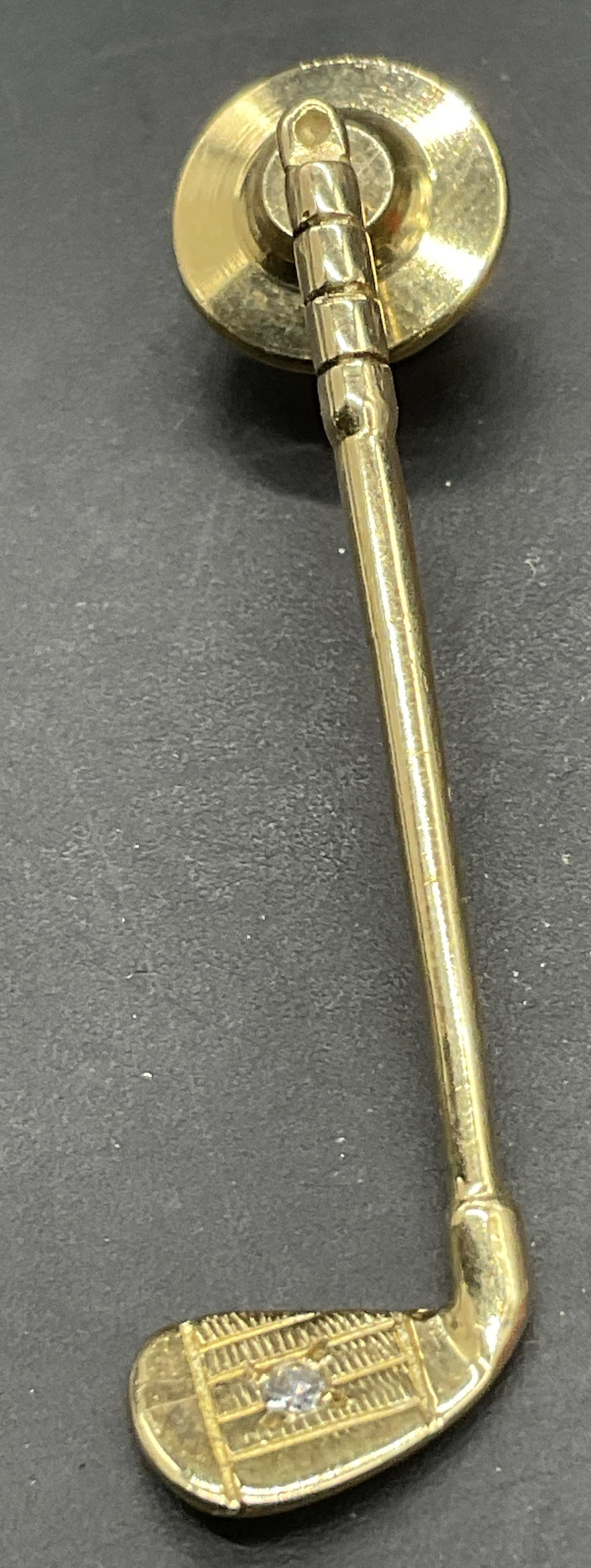 14K Yellow Gold Semiprecious Stone Golf Club Pin (1 of 9)