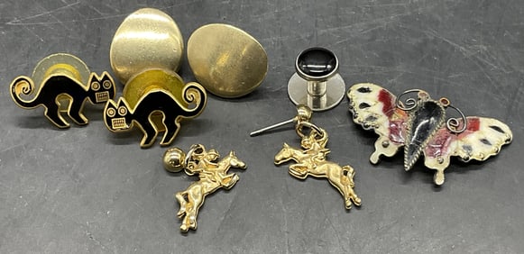 Lot 5 Vintage Jewelry & Jewelry Pieces, Brooch +