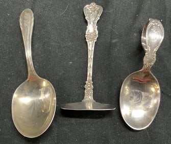 STERLING SILVER Spoons & Crumb Scraper