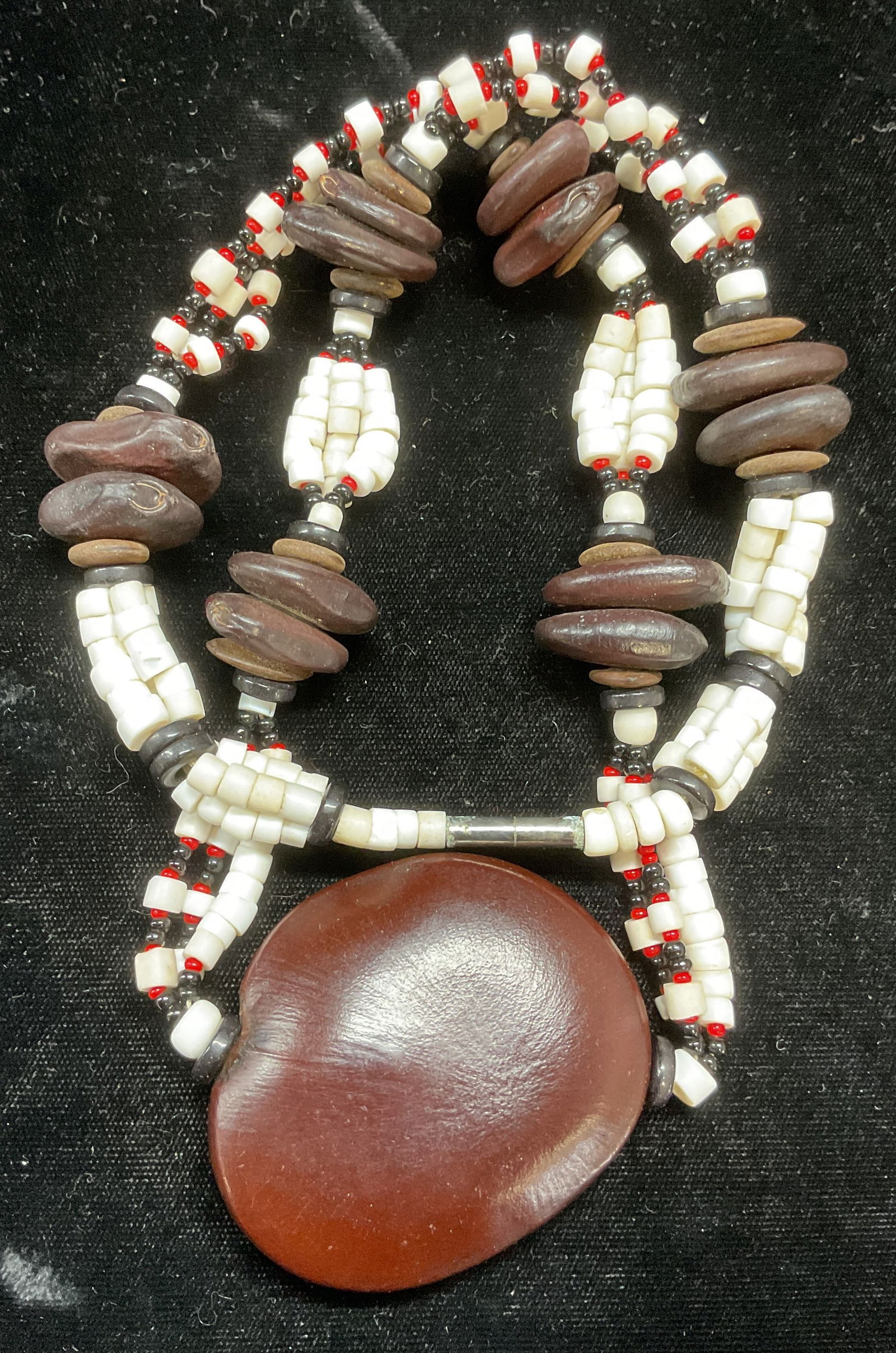 Vintage Handmade Natural Beaded Necklace (1 of 6)