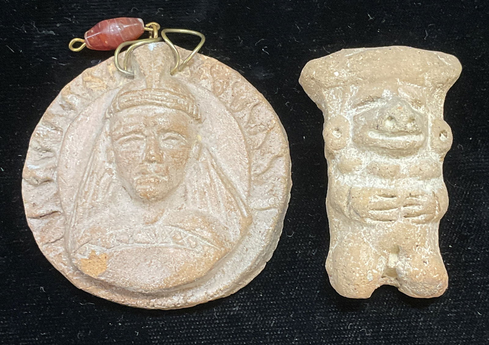 Lot 2 Handmade Pottery Pendants, Ecuador (1 of 6)