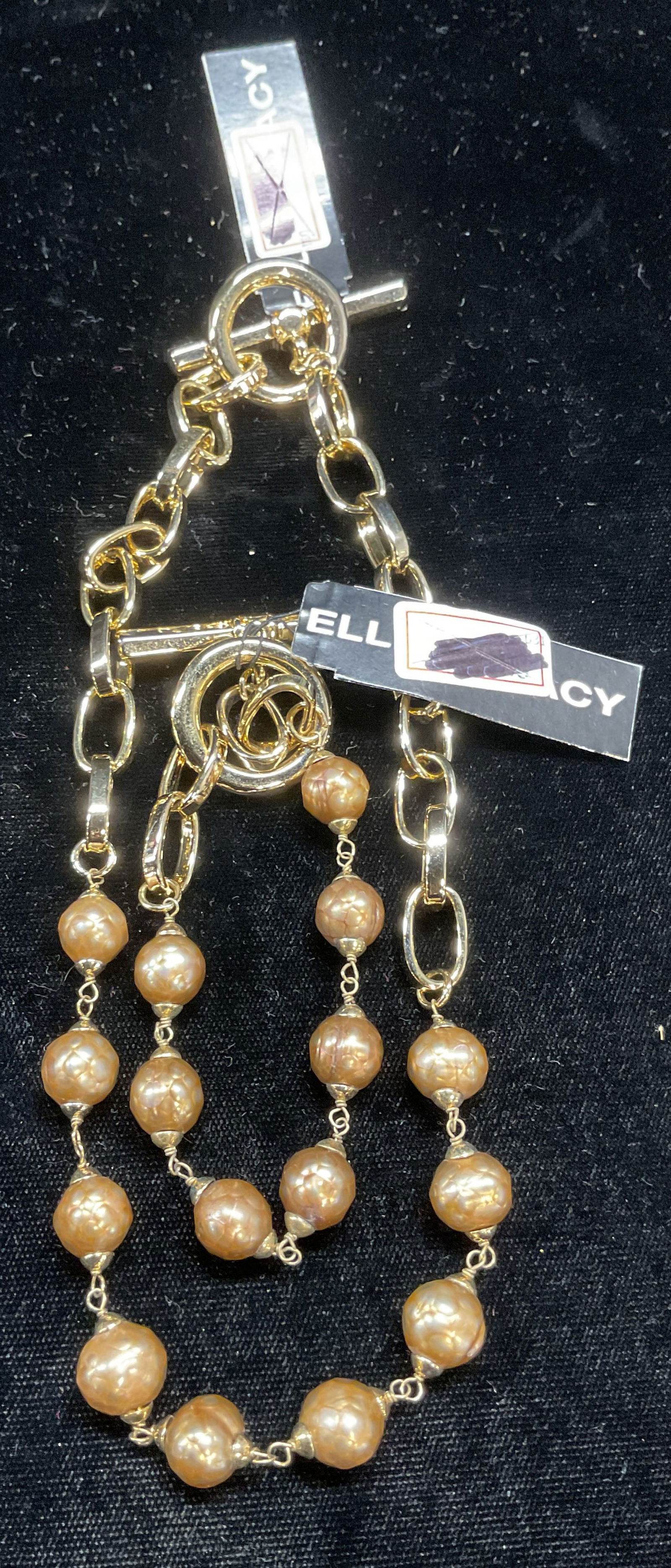 Ellen Tracy Gold Tn Faux Pearl Jewelry Set NWT (1 of 6)