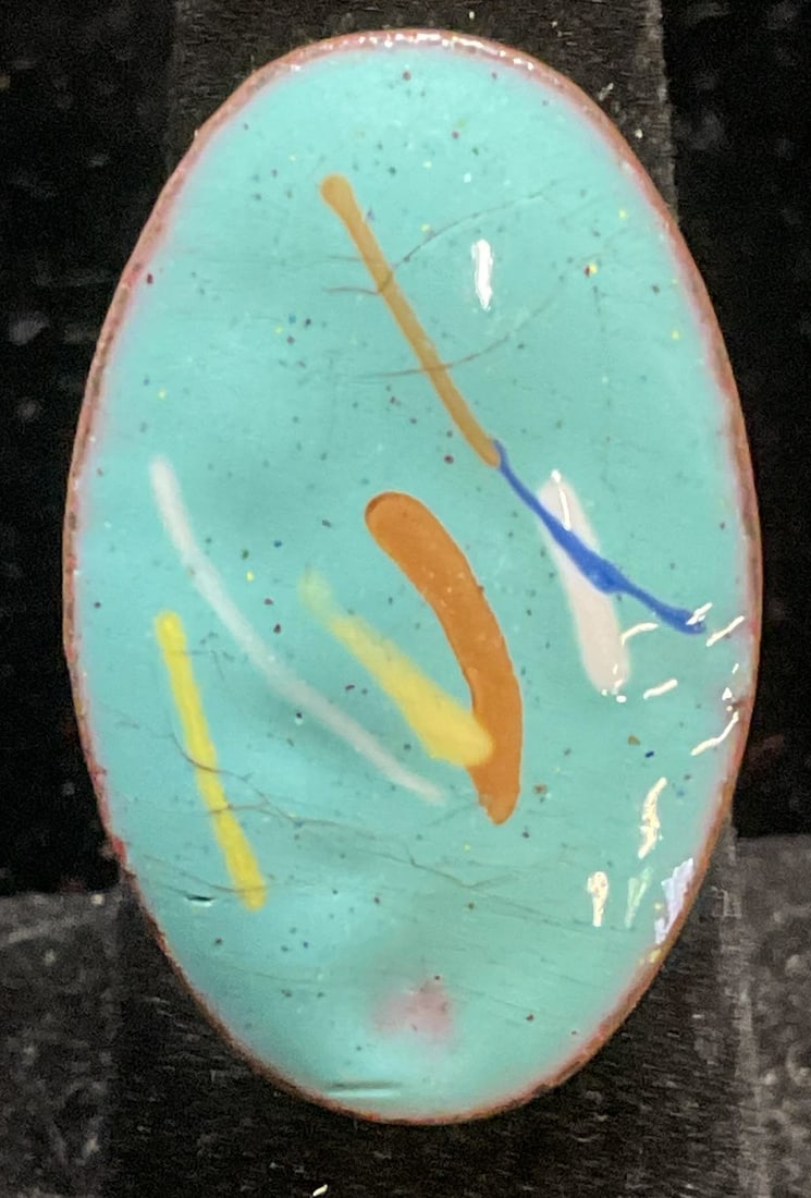 Vintage silver Tone Blue Enamel Ring (1 of 6)