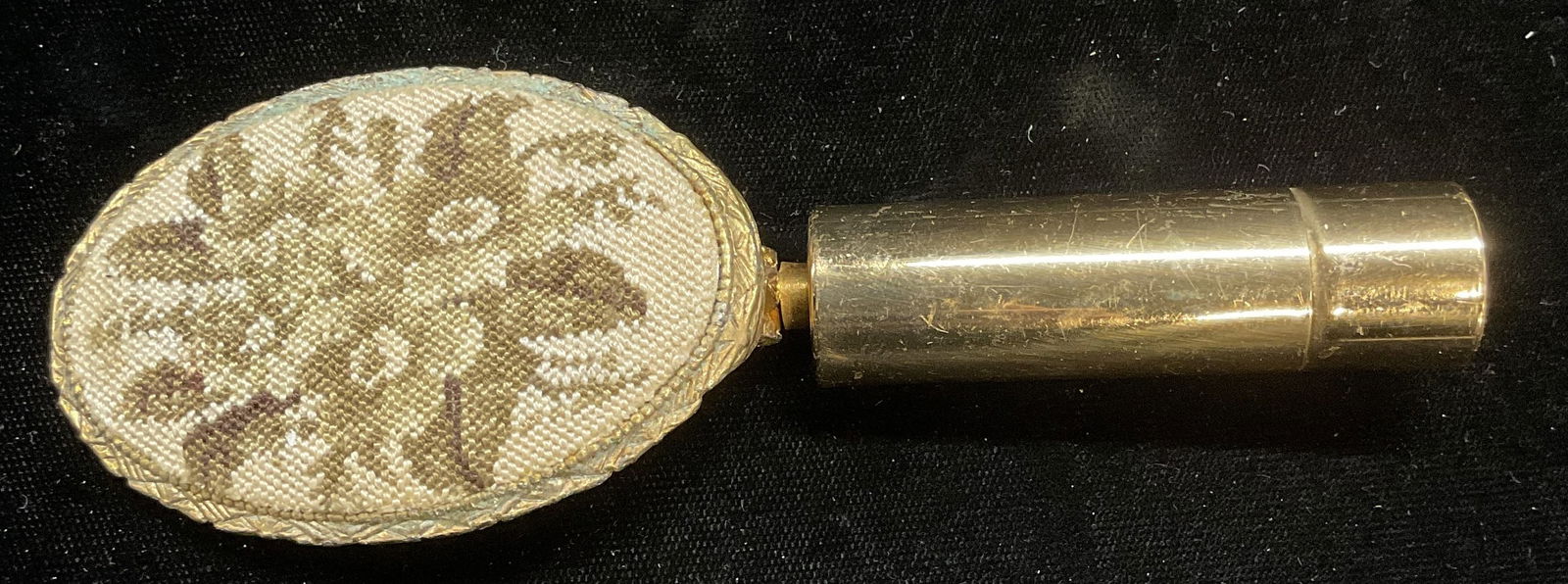 Vtg Schildkraut Petit point Lipstick Holder Mirror (1 of 6)