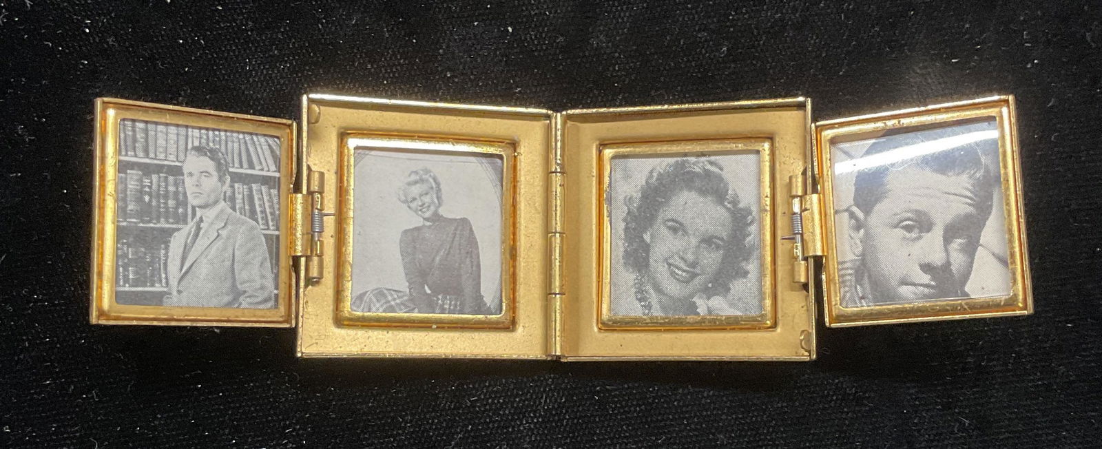 Vintage Gold Tone Folding Mini Picture Frame (1 of 7)