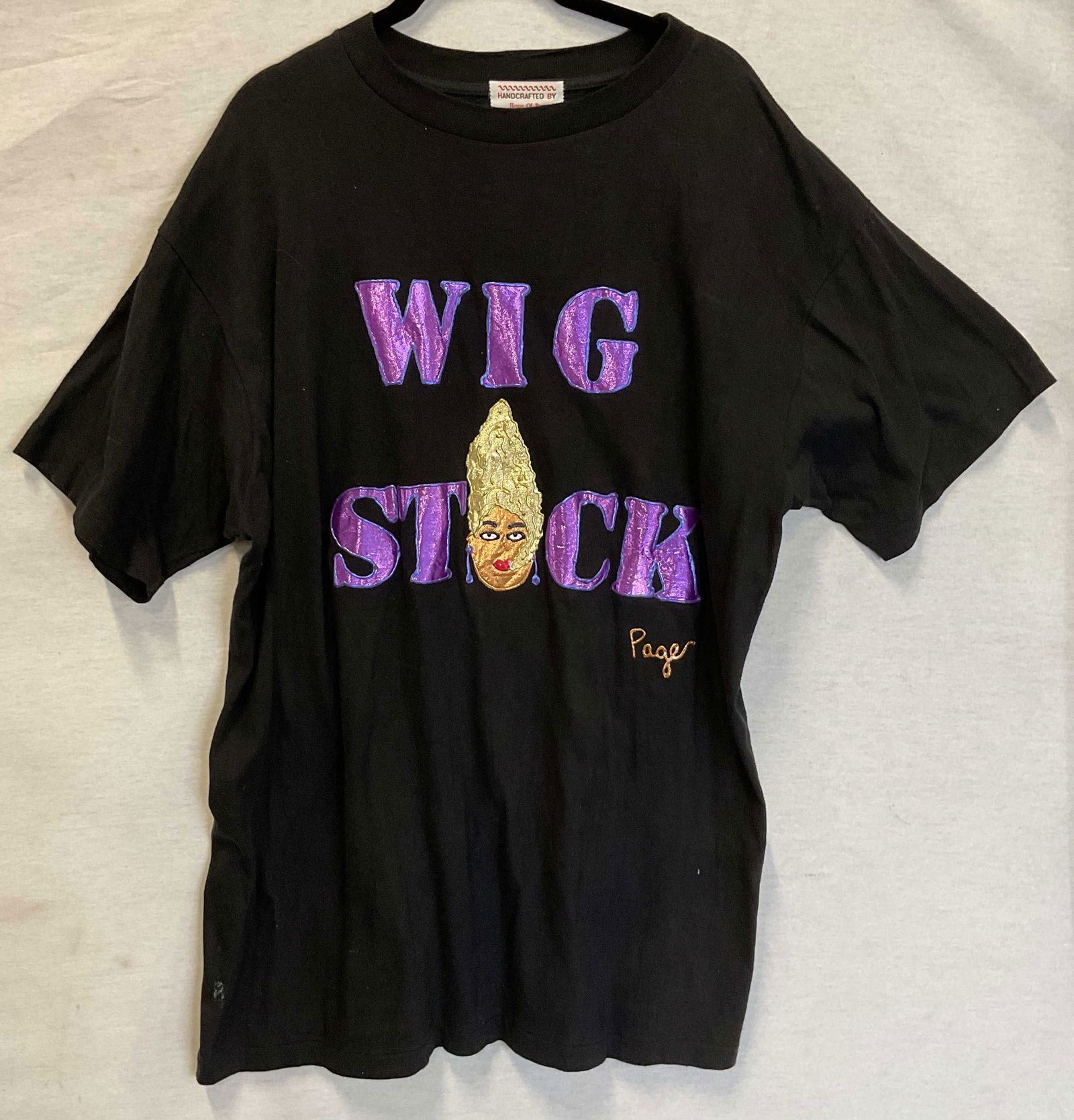 House of Page Black Wig Stick Cotton Tshirt (1 of 7)