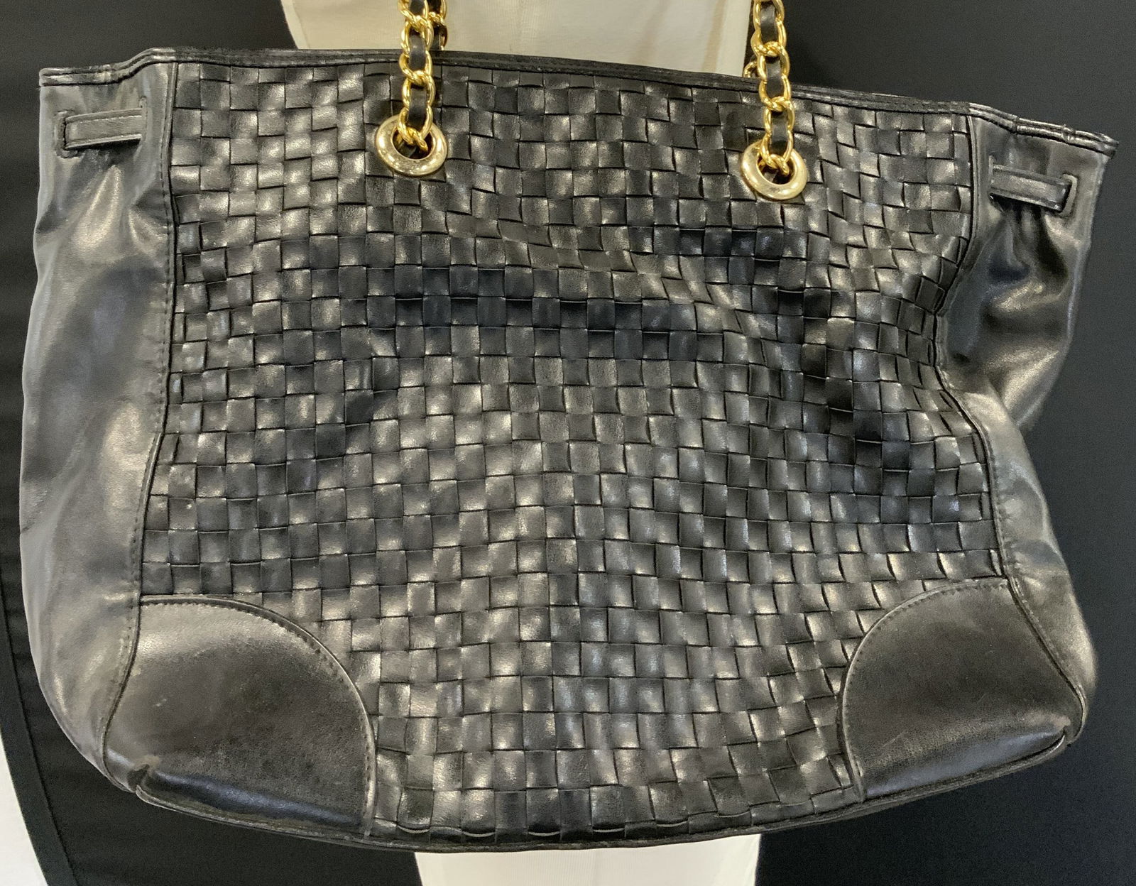 JOAN RIVERS CLASSICS Black Faux Leather Tote Bag (1 of 7)