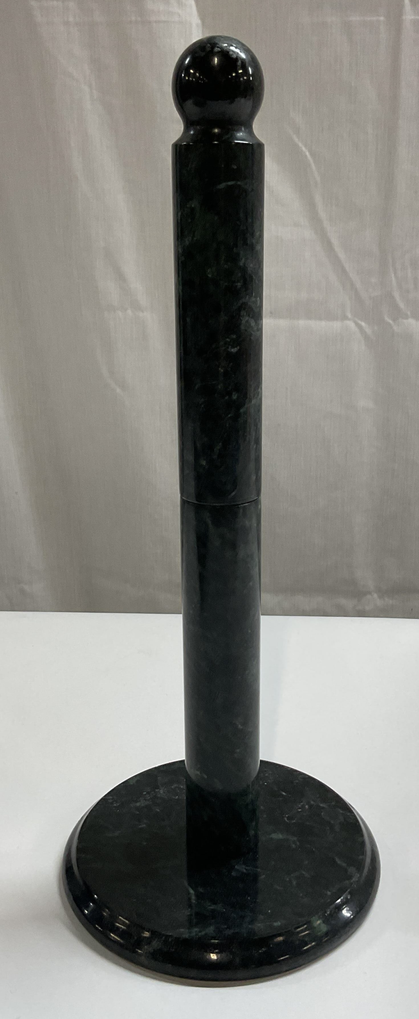 Creative Home Marble Paper Towel Holder: Creative Home marble paper towel holder. Sleek upright marble design with heavy duty stable base. Made in Taiwan. 13 x 5 x 5 inches. Some surface wear consistent with exposure. Homeware, tableware, ho