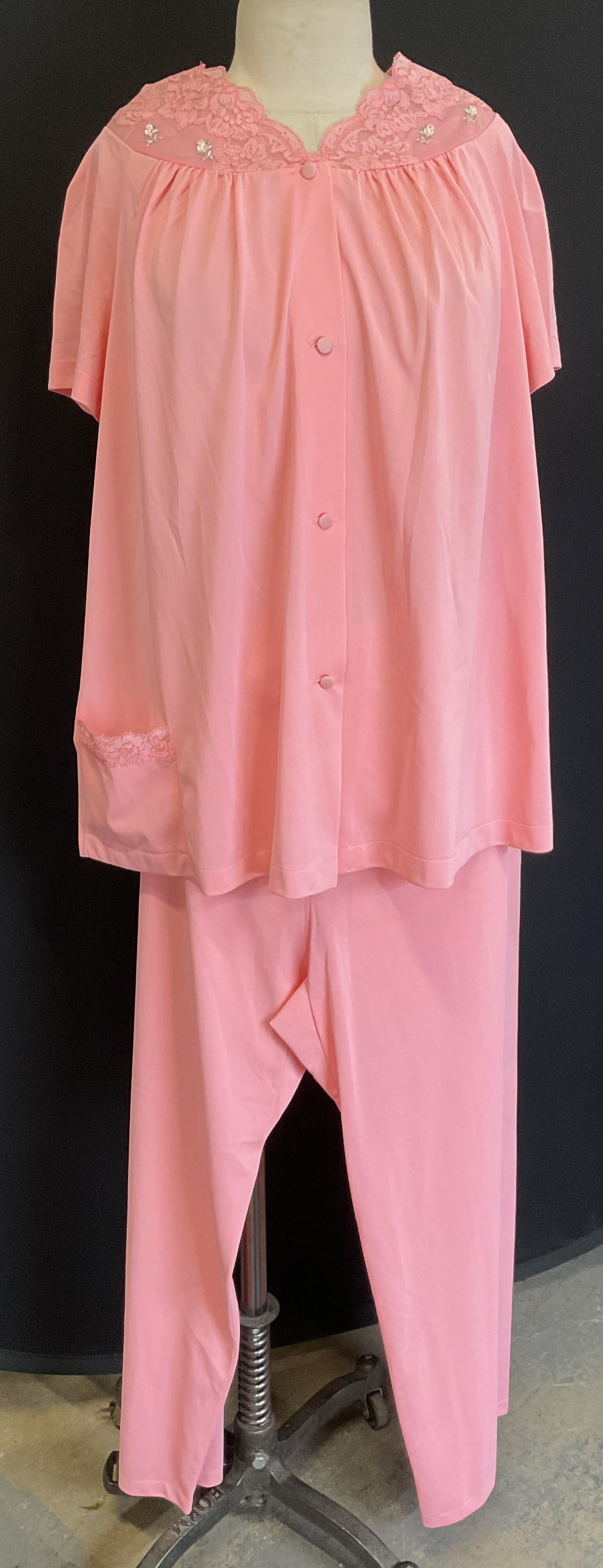 Set 2 Vtg Shadow Line Pink Nylon Sleepwear (1 of 8)