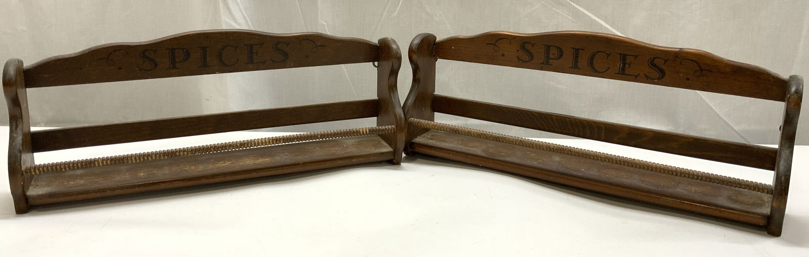 2 Vintage One Tier Wooden Spice Racks (1 of 6)
