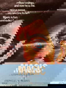 1978 Magic Original Movie Poster, Anthony Hopkins: 1978 Magic original theatrical release movie poster. One sheet poster. Directed by Richard Attenborough. Starring Anthony Hopkins and Ann-Margaret. Puppet artwork poster. Measures approx 27 x 40 inche