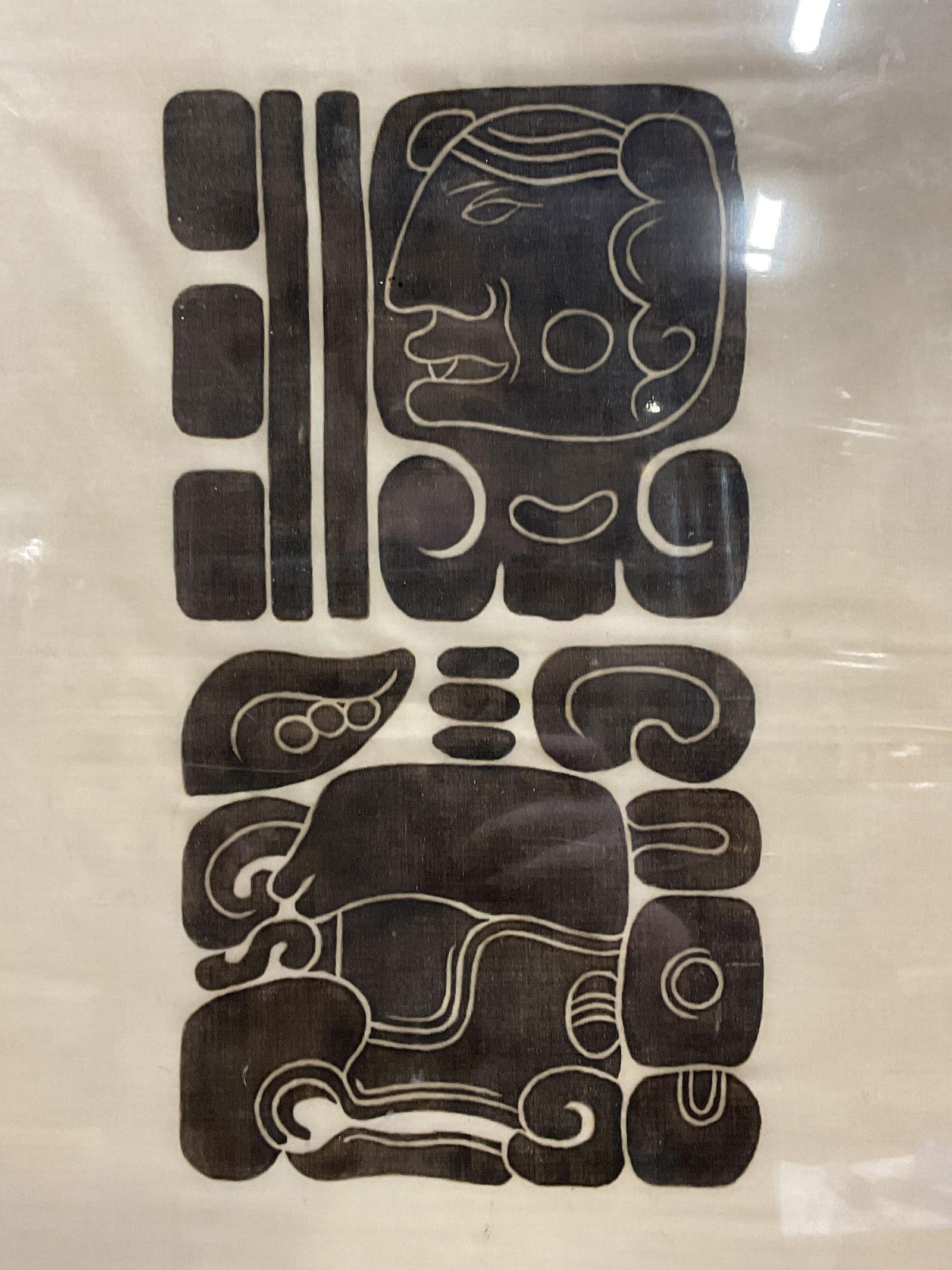Mayan Style Ink on Fabric Temple Rubbing (1 of 6)