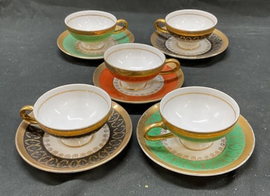 Set 10 Royal Crown Tea Cups Plates Japan