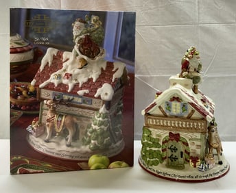 FITZ & FLOYD St. Nick Christmas Cookie Jar W BOX