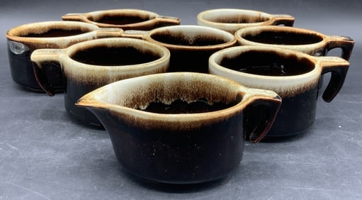 8 Pfaltzgraff USA Vtg Brown Drip Pottery Tableware