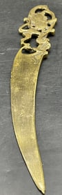Vintage Brass Lion Motif Letter Opener