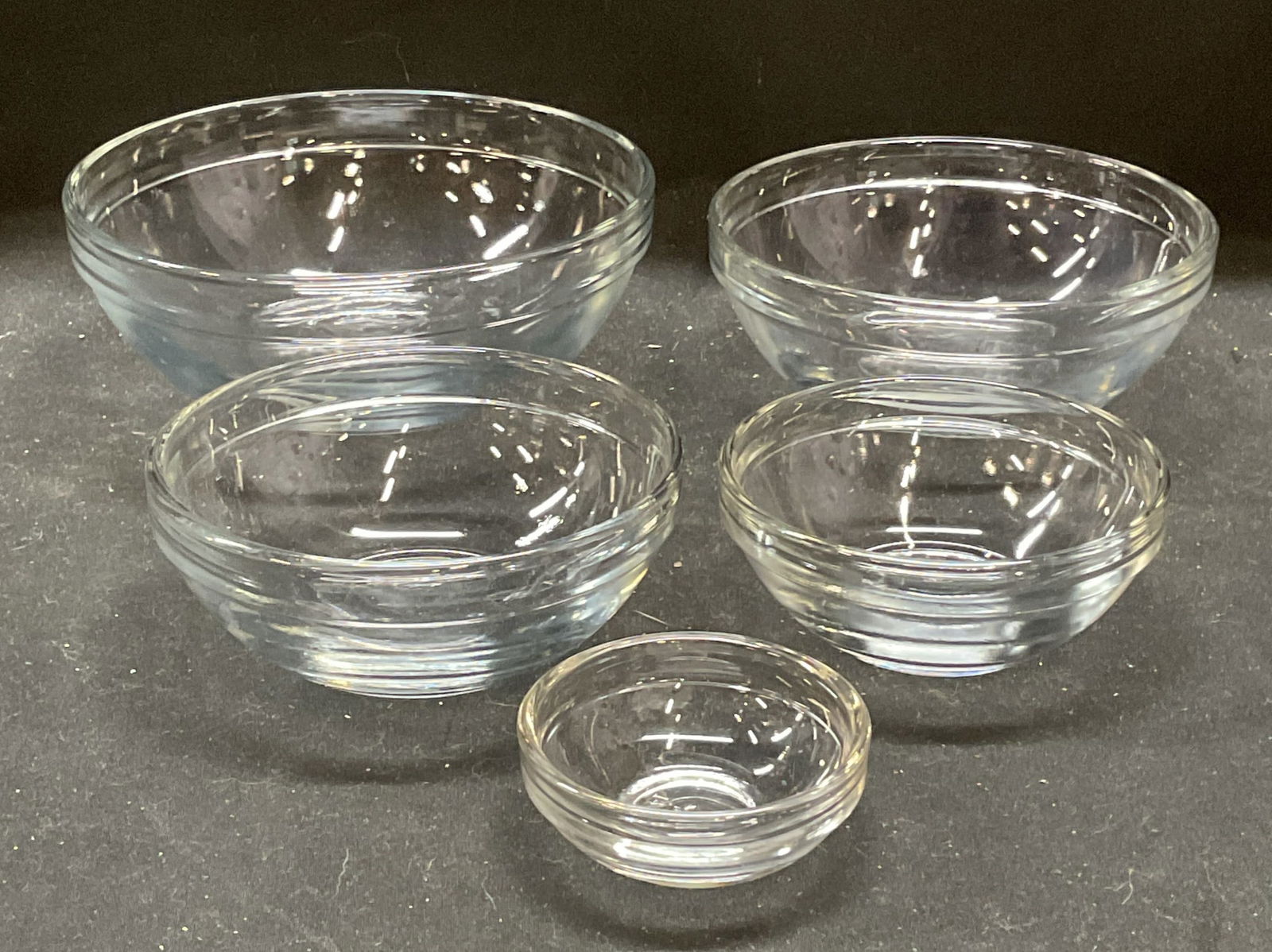 Vtg Set 9 Anchor Hocking Glass Nesting Bowls USA (1 of 6)