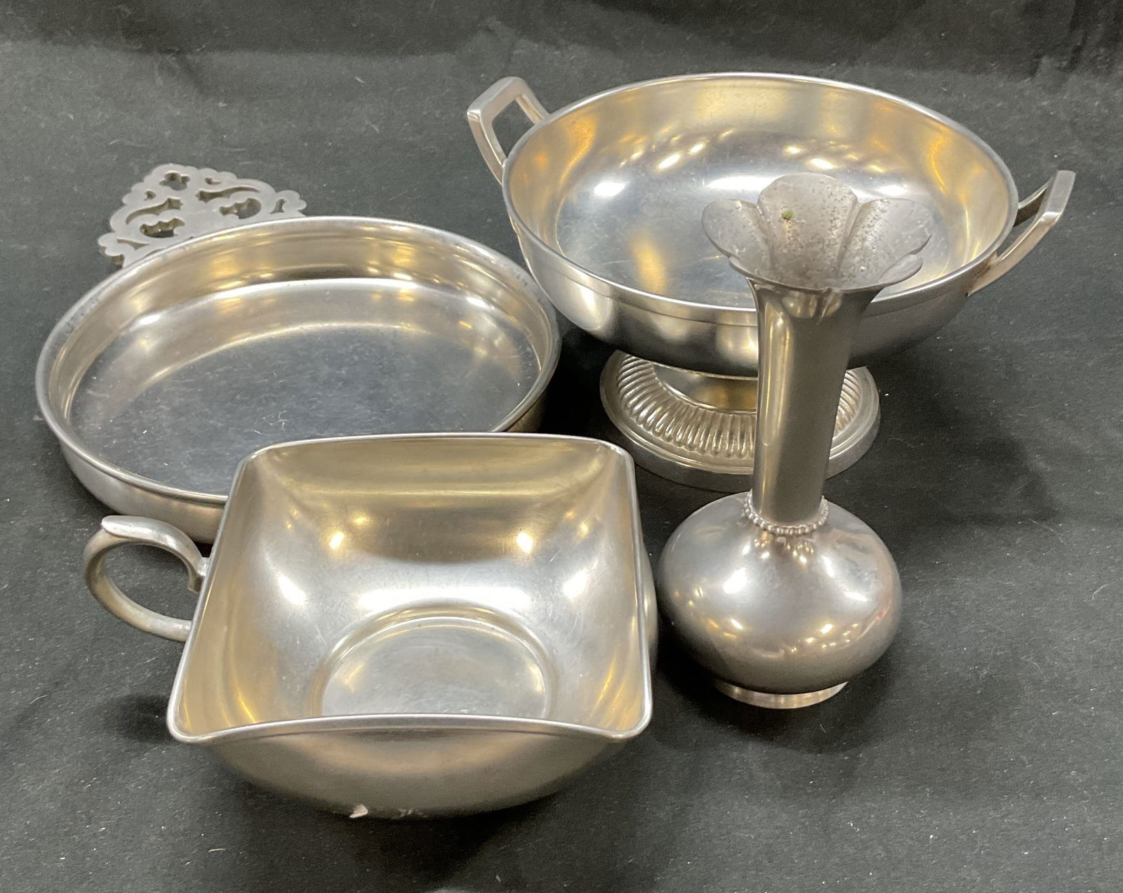Lot 4 Vtg Pewter & Metal Dishware Norway, Holland+ (1 of 9)